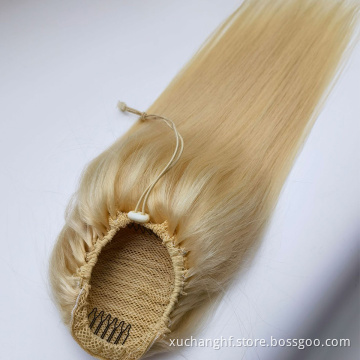 HanF Best Selling 100% Indian Virgin Raw Human Hair Extension Remy Drawstring Ponytail